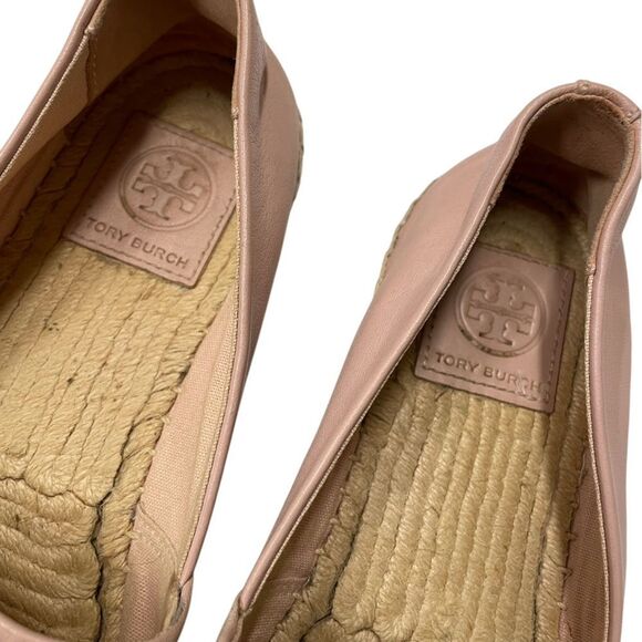 Tory Burch Benton 2 Seashell Pink Ivory Espadrilles Shoes Size 7 - Picture 7 of 11
